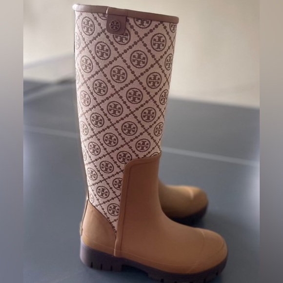 Tory Burch Women's T Monogram Foul Weather Tall Boots - Picture 7 of 9